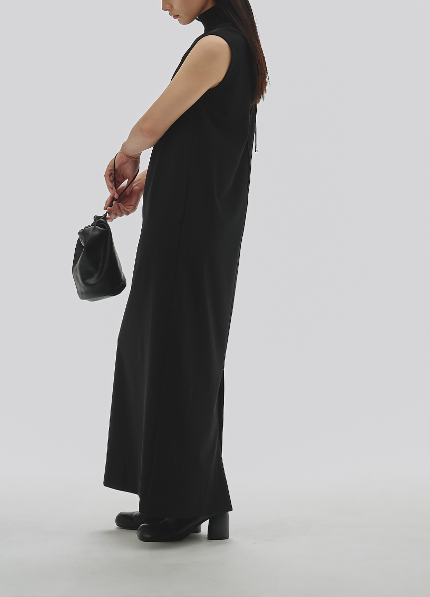 簡約立領長洋裝